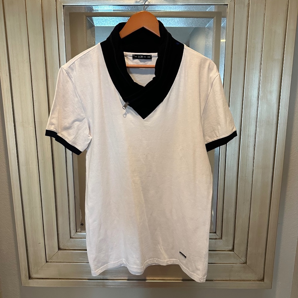 LCR White and Black v-neck